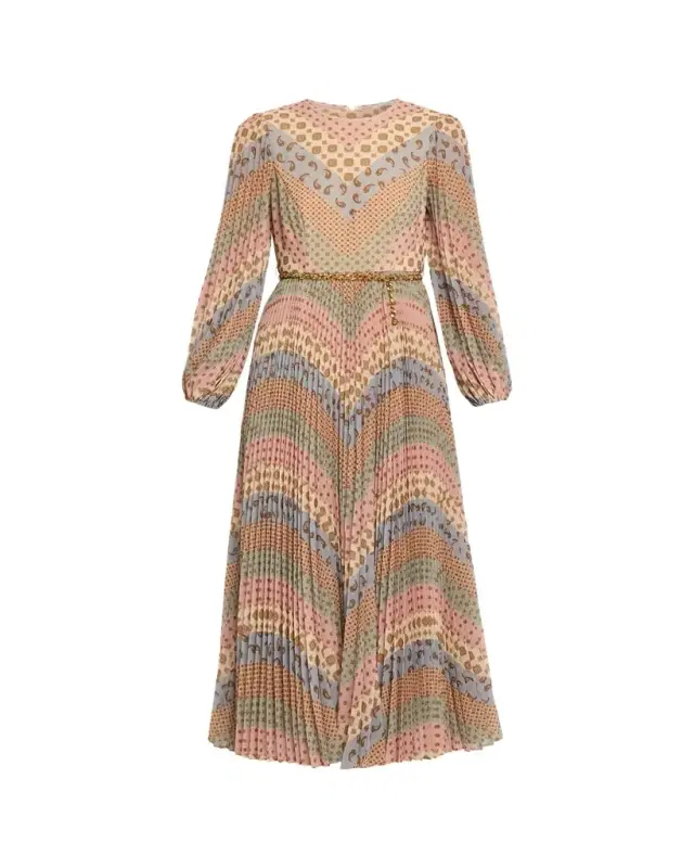 Zimmermann Sunray Long-Sleeve Midi Dress