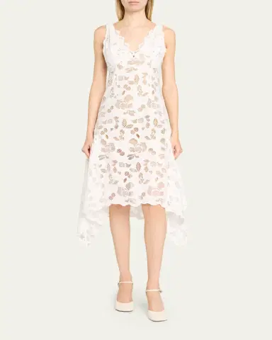 Monse Eyelet Lace Double Strap Midi Dress | Thumbnail 2