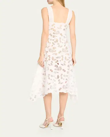 Monse Eyelet Lace Double Strap Midi Dress | Thumbnail 3