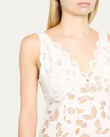 Monse Eyelet Lace Double Strap Midi Dress | Thumbnail 5