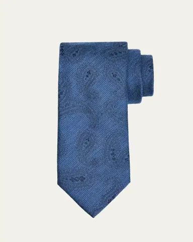 Brioni Men's Silk and Wool Paisley Jacquard Tie | Thumbnail 2 Brioni Men's Silk and Wool Paisley Jacquard Tie | Thumbnail 2