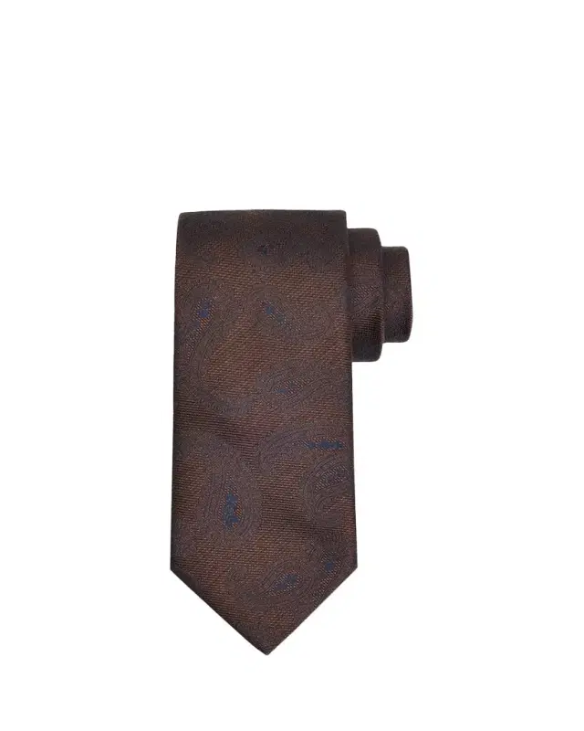 Brioni Men's Silk and Wool Paisley Jacquard Tie