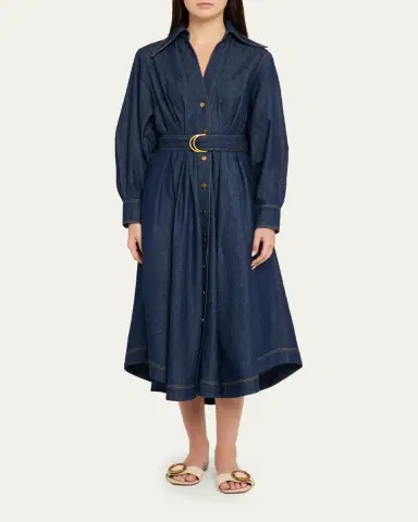 Zimmermann Denim Midi Shirtdress | Thumbnail 2 Zimmermann Denim Midi Shirtdress | Thumbnail 2