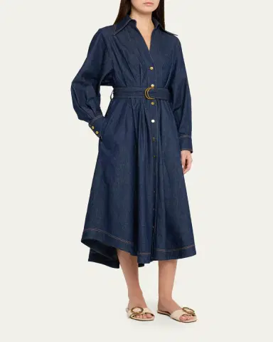 Zimmermann Denim Midi Shirtdress | Thumbnail 4 Zimmermann Denim Midi Shirtdress | Thumbnail 4