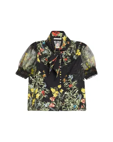 Alice + Olivia Brentley Tie-Neck Floral Blouse | Thumbnail 1