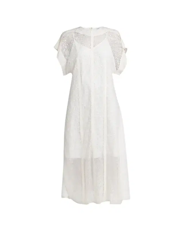 Bottega Veneta Sheer Floral Lace Short-Sleeve Midi Dress