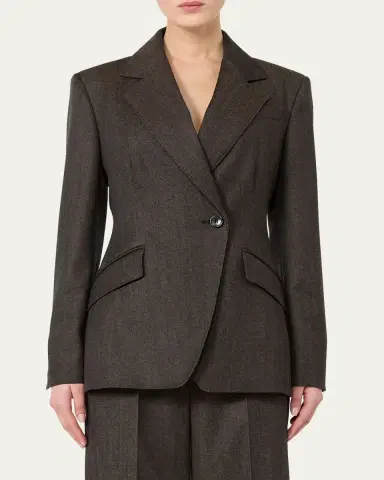 Max Mara Double-Breasted Wool-Blend Jacket | Thumbnail 4