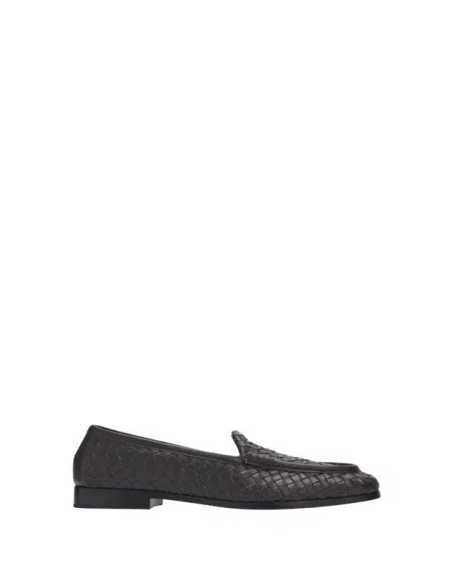 Bottega Veneta Silenzio Intrecciato Leather Loafers