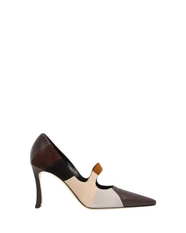 105mm Difusa Colorblock Mixed Leather Pumps