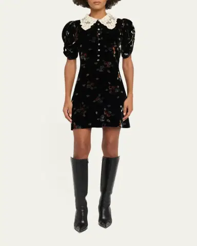 Sea Leda Floral Burnout Velvet Mini Dress | Thumbnail 2 Sea Leda Floral Burnout Velvet Mini Dress | Thumbnail 2
