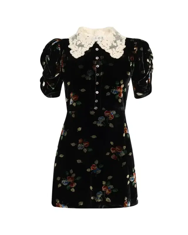 Sea Leda Floral Burnout Velvet Mini Dress