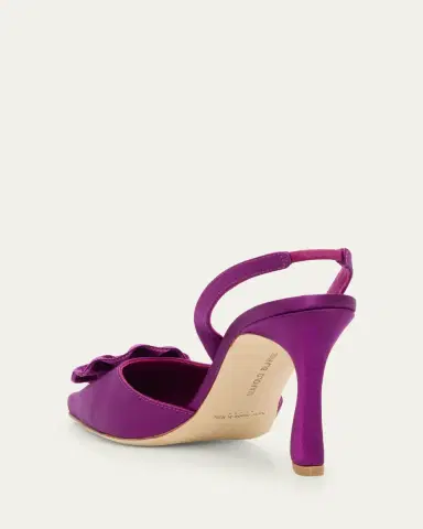 Manolo Blahnik 90mm Caulosli Satin Slingback Pumps | Thumbnail 2
