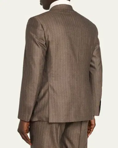 Brioni Men's Tonal Stripe Herringbone Double-Breasted Suit | Thumbnail 5 Brioni Men's Tonal Stripe Herringbone Double-Breasted Suit | Thumbnail 5