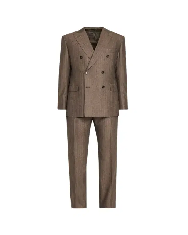 Brioni Men's Tonal Stripe Herringbone Double-Breasted Suit