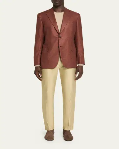 Brioni Men's Silk and Cashmere Prince of Wales Sport Coat | Thumbnail 2
