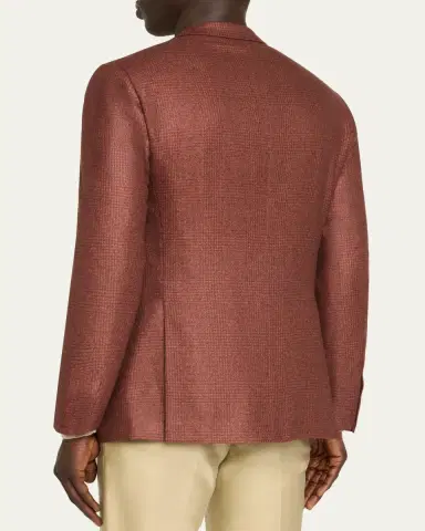 Brioni Men's Silk and Cashmere Prince of Wales Sport Coat | Thumbnail 3