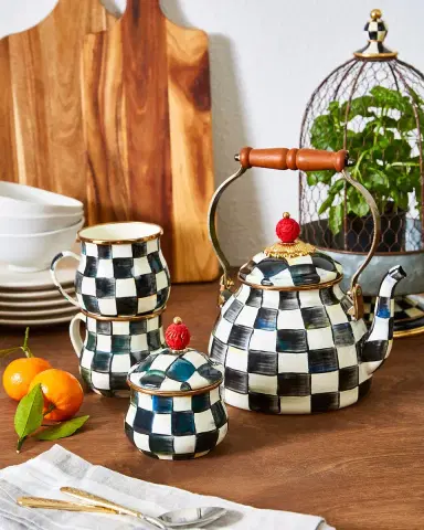 MacKenzie-Childs Courtly Check Two-Quart Tea Kettle | Thumbnail 2 MacKenzie-Childs Courtly Check Two-Quart Tea Kettle | Thumbnail 2