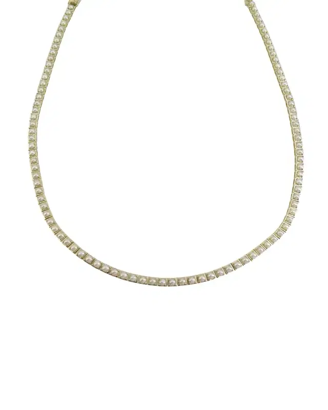 TYPE JEWELRY LEGGO Mini Pearl Tennis Necklace