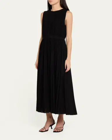 Max Mara Sleeveless Plisse Midi Dress | Thumbnail 4