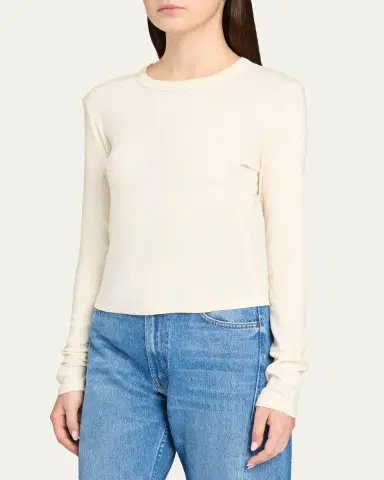Mother The Long-Sleeve Itty Bitty Crop Tee | Thumbnail 4 Mother The Long-Sleeve Itty Bitty Crop Tee | Thumbnail 4