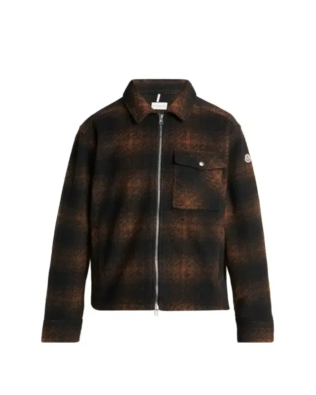 Moncler Men's Buffalo Check Full-Zip Shirt Jacket