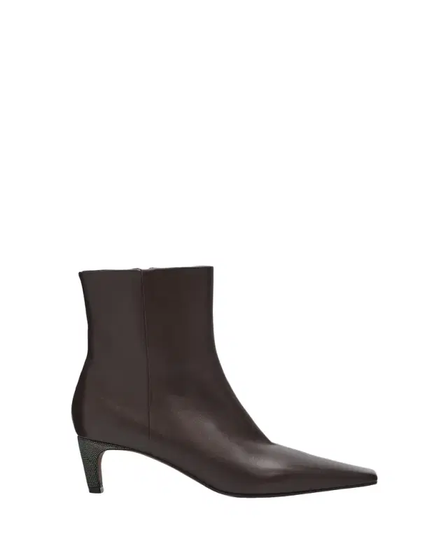 55mm Monili Heel Leather Ankle Booties