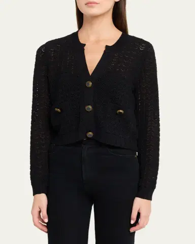 L'Agence Orla Pointelle Knit Cardigan | Thumbnail 4