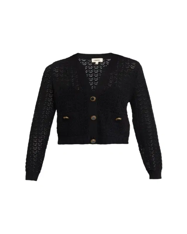 L'AGENCE Orla Pointelle Knit Cardigan