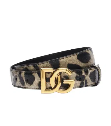 Dolce & Gabbana DG leopard-print leather belt | Thumbnail 1