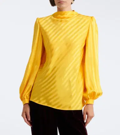 Valentino VLogo striped silk jacquard blouse | Thumbnail 2 Valentino VLogo striped silk jacquard blouse | Thumbnail 2