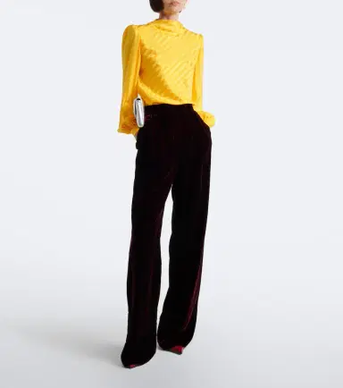 Valentino VLogo striped silk jacquard blouse | Thumbnail 3 Valentino VLogo striped silk jacquard blouse | Thumbnail 3