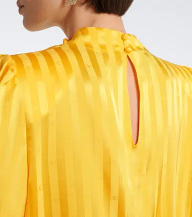 Valentino VLogo striped silk jacquard blouse | Thumbnail 6 Valentino VLogo striped silk jacquard blouse | Thumbnail 6