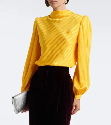 Valentino VLogo striped silk jacquard blouse | Thumbnail 8 Valentino VLogo striped silk jacquard blouse | Thumbnail 8