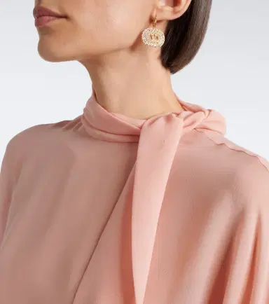Valentino Tie-neck silk georgette blouse | Thumbnail 4 Valentino Tie-neck silk georgette blouse | Thumbnail 4