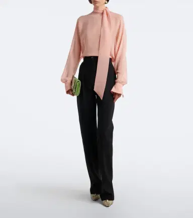 Valentino Tie-neck silk georgette blouse | Thumbnail 7 Valentino Tie-neck silk georgette blouse | Thumbnail 7