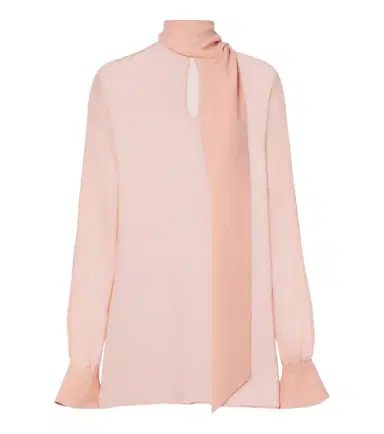 Valentino Tie-neck silk georgette blouse | Thumbnail 1 Valentino Tie-neck silk georgette blouse | Thumbnail 1