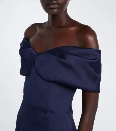 Costarellos Norelle off-shoulder satin midi dress | Thumbnail 4