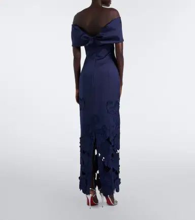 Costarellos Norelle off-shoulder satin midi dress | Thumbnail 5