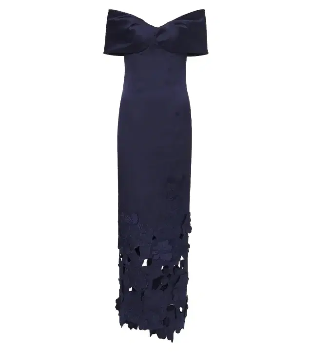 Costarellos Norelle off-shoulder satin midi dress