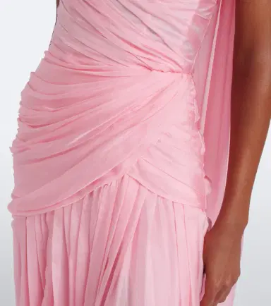 MONIQUE LHUILLIER Scarf-detail draped silk bustier gown | Thumbnail 4