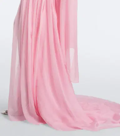 MONIQUE LHUILLIER Scarf-detail draped silk bustier gown | Thumbnail 7
