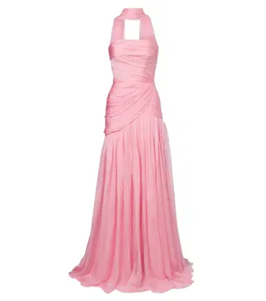 MONIQUE LHUILLIER Scarf-detail draped silk bustier gown | Thumbnail 1