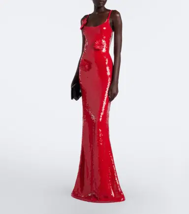 David Koma Floral-appliqué sequined gown | Thumbnail 2