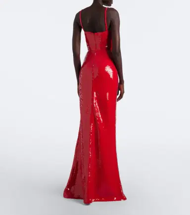 David Koma Floral-appliqué sequined gown | Thumbnail 4