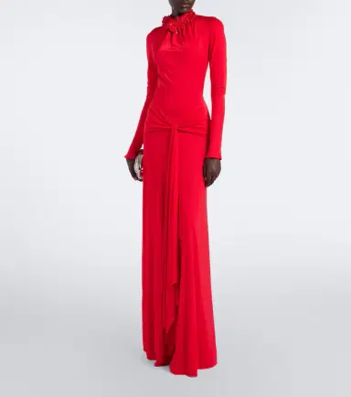 David Koma Draped floral-appliqué gown | Thumbnail 4