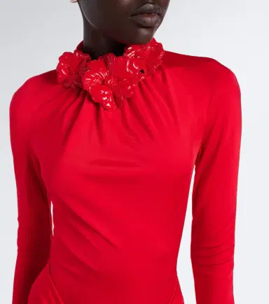David Koma Draped floral-appliqué gown | Thumbnail 6
