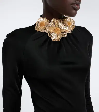 David Koma Draped floral-appliqué gown | Thumbnail 3