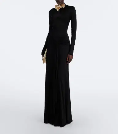 David Koma Draped floral-appliqué gown | Thumbnail 6