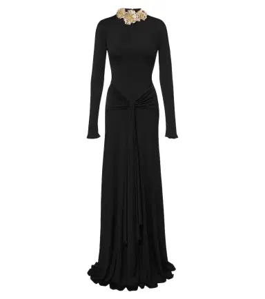 David Koma Draped floral-appliqué gown | Thumbnail 1