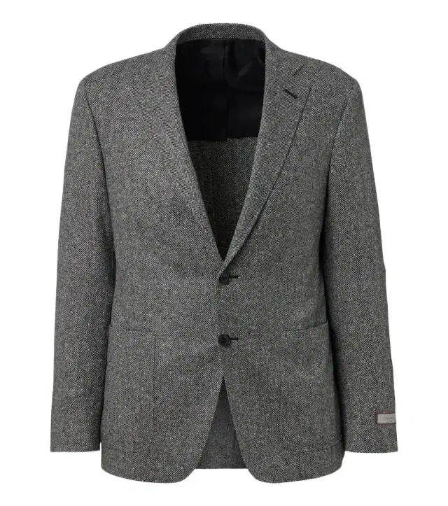 Canali Herringbone wool and cashmere blazer